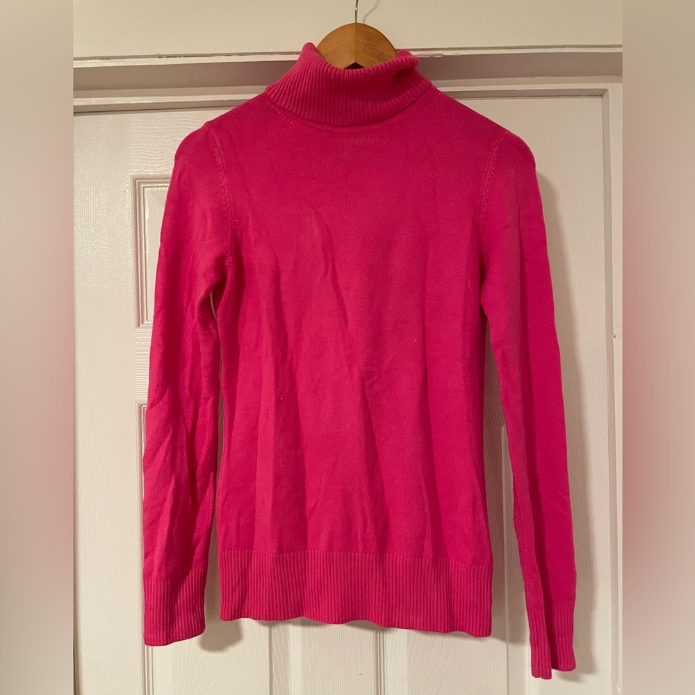 Hot Pink Turtleneck Sweater